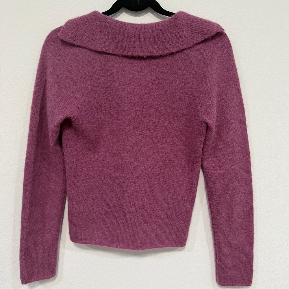 Vince Brushed Cashmere Blend Sweater Soft Purple Minimalist Luxury Knit Size XS - Picture 4 of 6